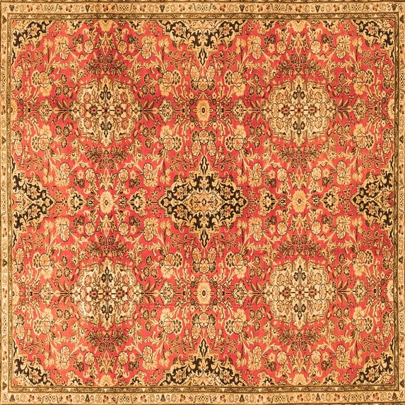 Ahgly Company Indoor Square Persian Orange Traditional Area Rugs, 7' Square