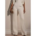 thumbnail image 3 of ZOELNIC Women's Elegant Formal Jumpsuit Long Sleeve Pearl Accent Jumpsuit, Mid-Length Sleeve with Side Slit & Back Zipper, Office to Evening Wear, S, 3 of 4