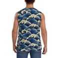 thumbnail image 4 of Balery Japanese Water Wave Camisetas sin mangas para hombre, absorbe la humedad y protege contra el mal olor.-X-Large, 4 of 7