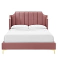 thumbnail image 5 of Modway Daniella Performance Velvet Queen Platform Bed in Dusty Rose, 5 of 8