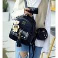 thumbnail image 4 of Langgg 3PCS Women's Backpack Set Cute PU Leather Tassel Bag Bow Shoulder Bag and Card Case, 4 of 6