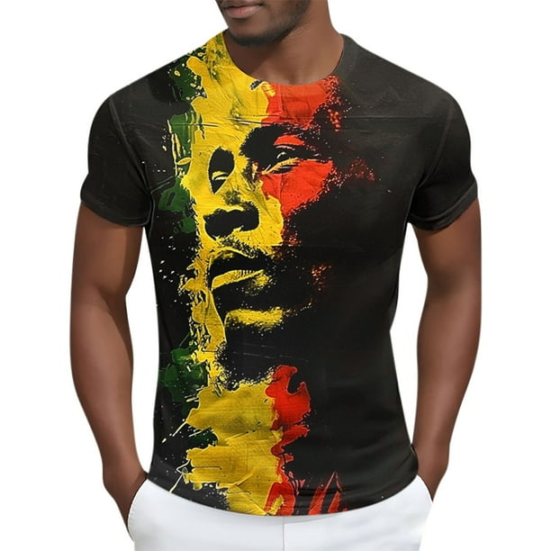 Tops para hombre, blusas y camisas de manga corta con cuello redondo para hombre Camisa de manga corta estampada para hombre Top/camisa de manga corta con cuello redondo Tops para hombre