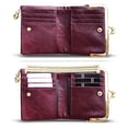 thumbnail image 3 of Cartera pequeña para mujer con protección RFID, monedero compacto plegable de piel estilo vintage con cremallera y cierre de broche., 3 of 6