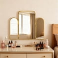 thumbnail image 2 of Stylehouse 24" x 20" Tri-Fold Vanity Mirror with Gold Frame, 2 of 8