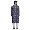 thumbnail image 3 of Atasi Kurta à Manches Longues Imprimé, Boutonné, Asymétrique, Kurta de Designer pour Garçons, 3 of 5