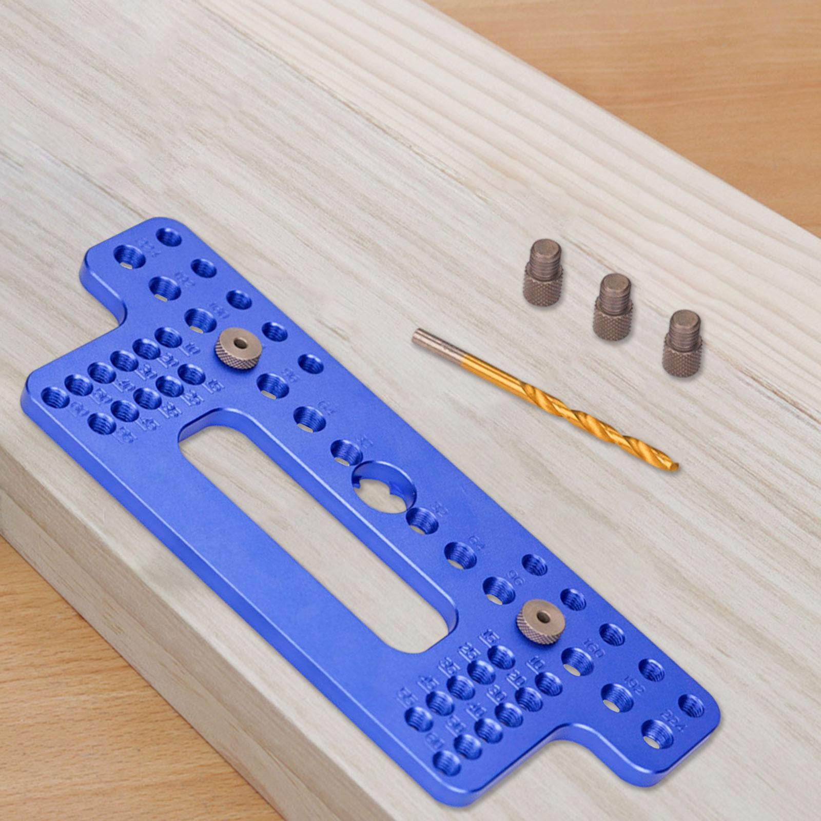 Nishiyuenyi Drawer Pull Drill Cabinet Hardware Jig Positioning Hole Opener, Woodworking Wood blue
