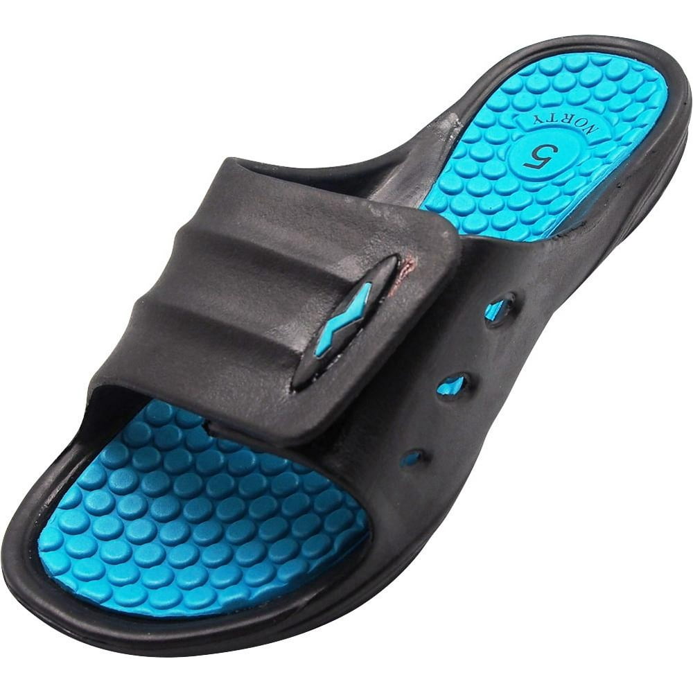 NORTY Norty Womens Summer Comfort Casual Slide Flat Strap Shower