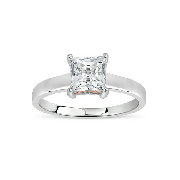 1.93 ct. Cubic Zirconia Solitaire Ring in 2Tone over Sterling Silver