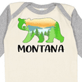 thumbnail image 4 of Inktastic Montana Lake and Trees in Bear Silhouette Boys or Girls Long Sleeve Baby Bodysuit, 4 of 5