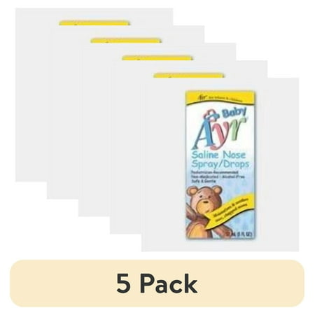 (5 pack) Ayr Baby Saline Nose Spray/Drops 30 mL Each