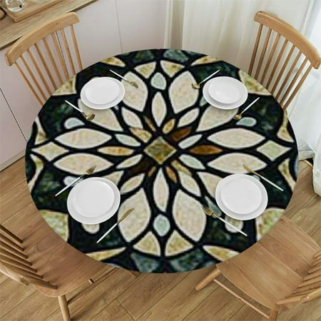 

Autua Stained Glass Circular Design Art Nouveau Round Tablecloth 31 -35