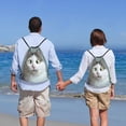 thumbnail image 5 of Disketp Funny Cat Drawstring Backpack Drawstring Gym Bags Draw String Bags for Sports, Gym, Travel, Swimming, Beach-Medium, 5 of 6