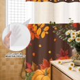 thumbnail image 2 of No Hook Shower Curtain with Built-in Rings - Orange Pumpkins Fall Washable Waterproof Fabric Bathroom Curtains for Hotel,Rentals, Stall 36 X 78 Inch , Rustic Maple Leaves Brown Farmhouse, 2 of 9