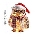 thumbnail image 2 of QISIWOLE 2D Christmas Owl with Glasses Hat Scarf Tree Ornament, Festive Hanging Decoration, 3.15 x 3.15 in Plastic Ornament, for Christmas Tree and Holiday Decor, 2 of 7