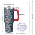 thumbnail image 3 of 40oz Boho Tumbler, Handle, Spill Proof Lid & Straw | 40 oz Bohemia Theme Tumbler | Double Insulated Travel Coffee Cup | Boho Gifts, 3 of 5