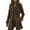 Brown, variant on Women's Vintage Suede Lapel Coat, Mid Length Retro Jacket, Casual Long Sleeve Overcoat, Faux Suede Outerwear, Classic Camping Style Jacket with Pocket Brown L