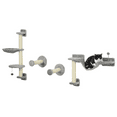 thumbnail image 1 of PawHut 4PCs Cat Wall Shelves with Hammock, Scratching Post, Ladder, Steps, 1 of 10