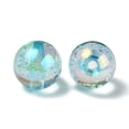 thumbnail image 3 of UV Plating Transparent Rainbow Iridescent Acrylic Beads Beads Round Light Blue 15~15.5x15.5~16mm Hole: 2.6~2.7mm, 3 of 3