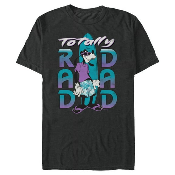 Disney Goofy Totally Rad Dad Father’s Day Surfing Distressed - Short Sleeve Blended T-Shirt for Adults - Customized-Dark Heather