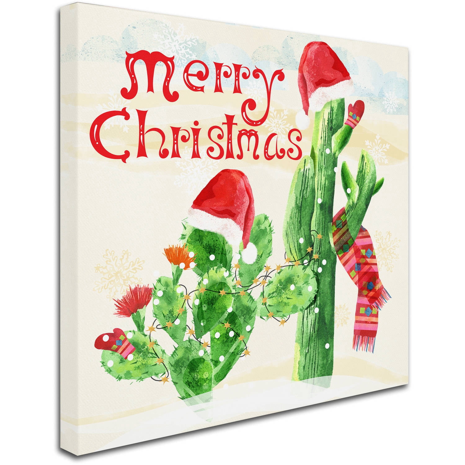 Trademark Fine Art "Xmas Cactus" Canvas Art by Lisa Powell Braun