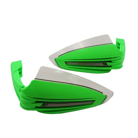 Headlight Brush Guard - Ediors Universal Motorcycle Ice Blue Led DRL Light Handle Headlight Lamp Brush Bar Hand Guard Protector Cover (Green)