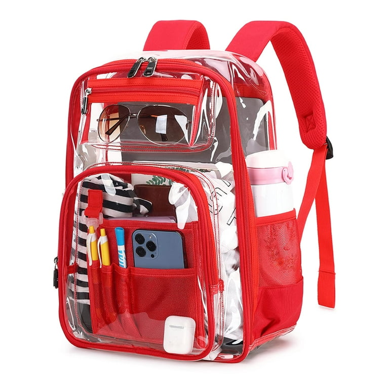 Clear Backpack For Work, School, BONUS TSA Lock, XL, 32 L