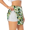 thumbnail image 2 of Disketp Green Avocado (2) Print Women's Shorts Workout Shorts for Athletic Gym Running Shorts with Phone Pockets Small, 2 of 8