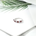 thumbnail image 4 of Gem Stone King 925 Sterling Silver Round Red Garnet E-F Lab Grown Diamond Anniversary Ring for Women (1.31 Cttw, Gemstone Birthstone, Size 6), 4 of 4