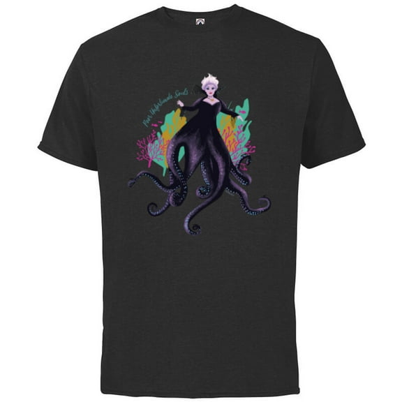 Disney The Little Mermaid Ursula Unfortunate Souls - Short Sleeve Cotton T-Shirt for Adults - Customized-Black