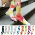 thumbnail image 3 of Eosunjian 1 Pair Unisex Socks Mid-tube Tie-dye No Odor Thin High Elasticity Anti-slip Sweat-absorption Anti-shrink Sports Four Season Basketball Calf Socks Blue, 3 of 13