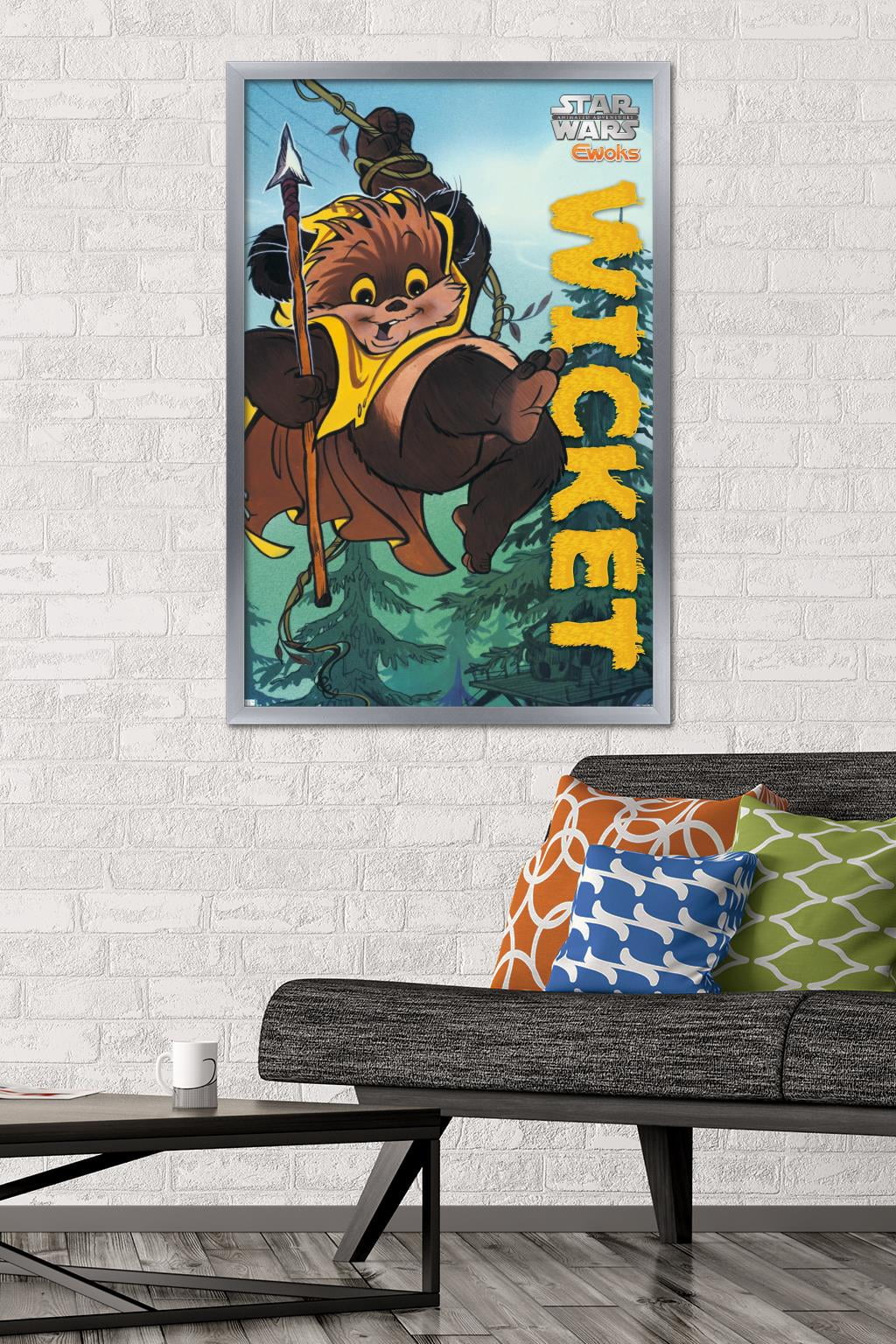 Star Wars: Ewoks - Wicket Wall Poster, 22.375" x 34", Framed