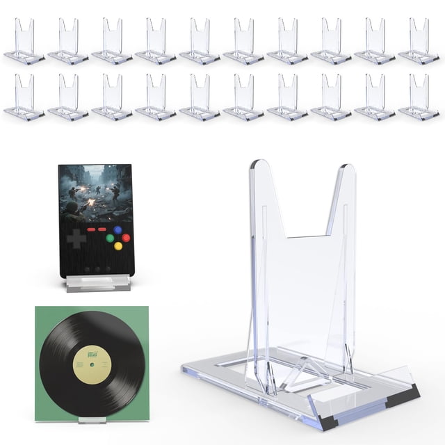 Soporte para libros, expositor acrílico JCrunaway, 20 unidades, ajustables