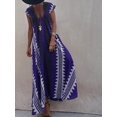 thumbnail image 4 of Vestido de verano de retazos sin espalda para mujer, maxivestido estampado con cuello de pico, ajustado, sin mangas, Vintage, para fiesta y Club, 2023, 4 of 4