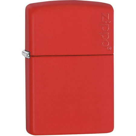 Zippo Logo Matte Pocket Lighter - Red