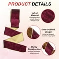 thumbnail image 3 of Uxcell Velvet Wired Ribbon, Velvety Gold Crushed Ribbons Double Faced for Gift Wrapping Crafts Chrismas Tree Decorations Wine Red, 3 of 7