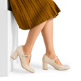 thumbnail image 4 of Zapatos DREAM PAIRS DPU211 Tacones Bajos Anchos con Tira en T Nude, 4 of 6