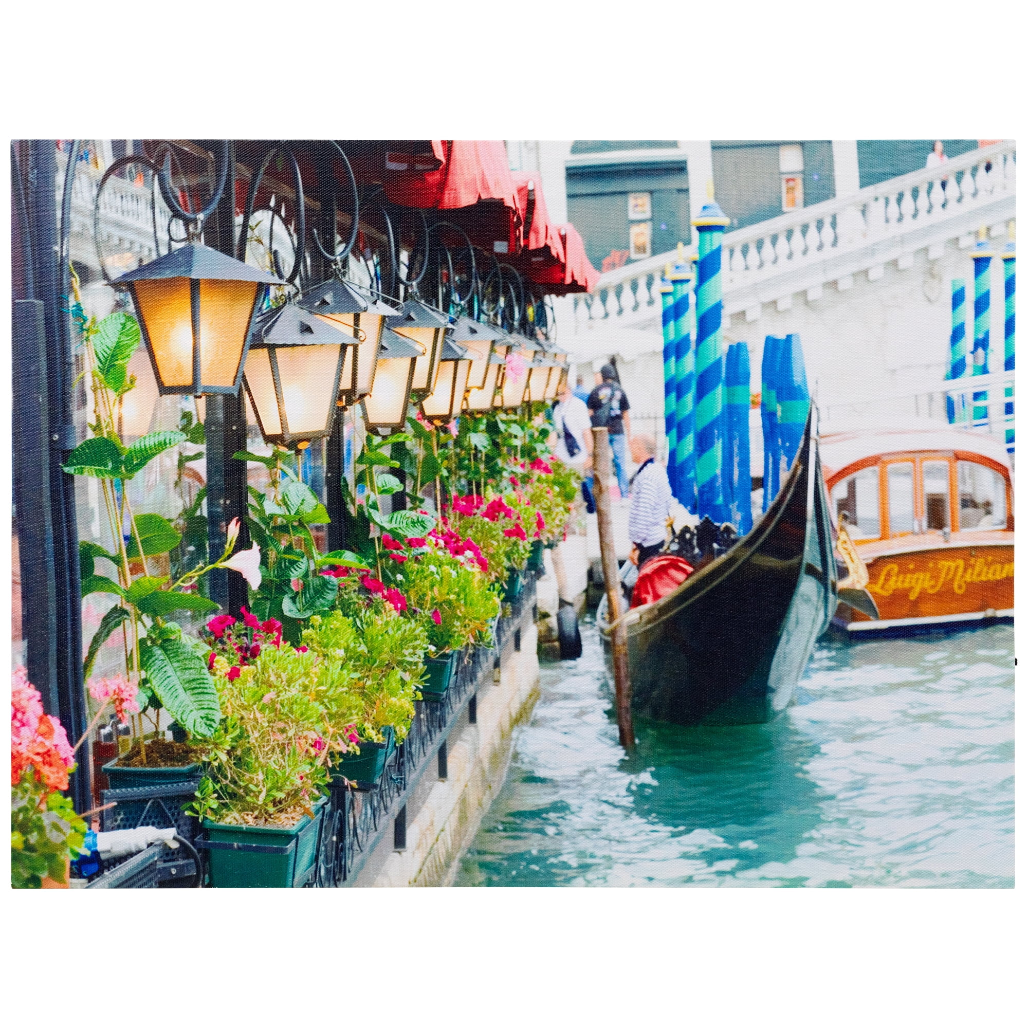 Northlight LED Lighted Flickering Venice Gondola Ride Canvas Wall Art - 11.75" x 15.75"
