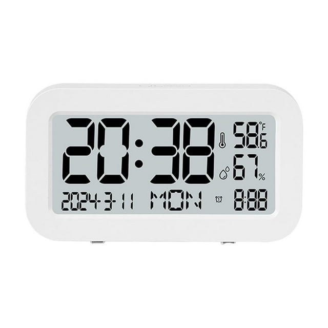 Cleaning Brushes Multi Function Digital LCD Large Screen Weather Clock Indoor Temperature And Humidity Meter With Alarm Clock Weekly Calendar Weather Forecasts
