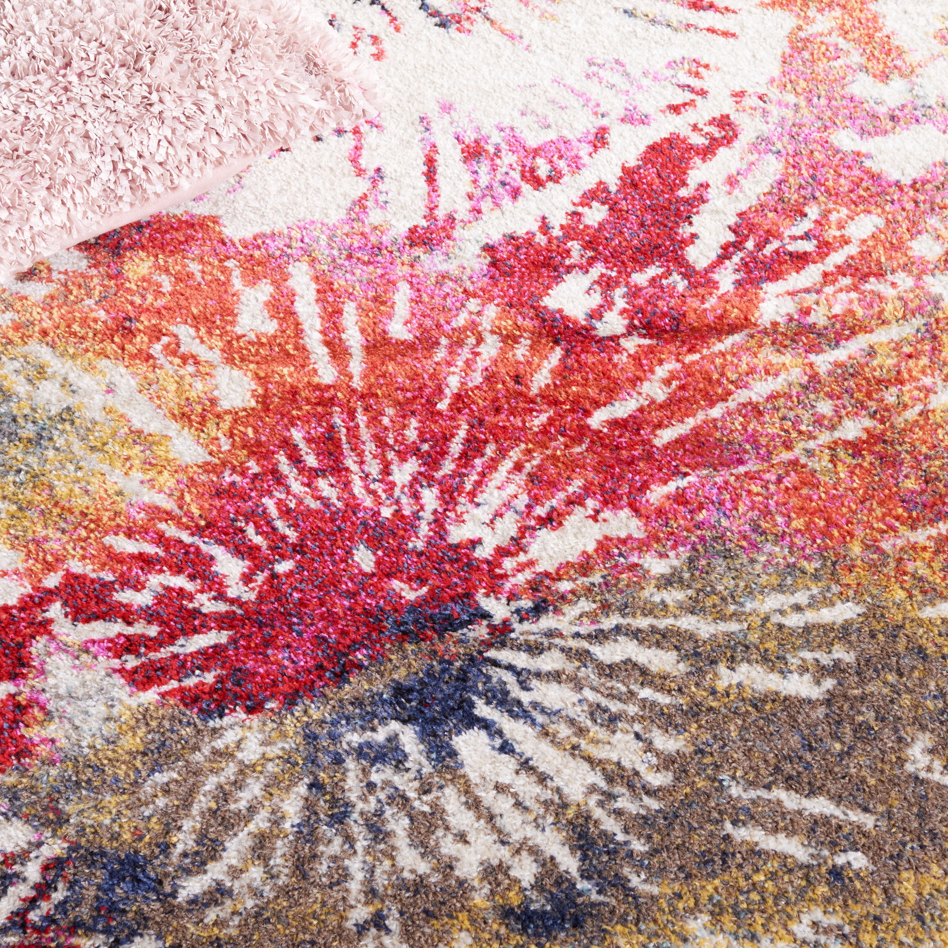 SAFAVIEH Adirondack Ian Abstract Area Rug, Ivory/Fuchsia Gold, 4' x 6'
