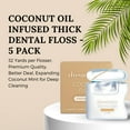 thumbnail image 3 of DOSMETICS Hilo dental grueso con infusión de aceite de coco, paquete de 5, hilo dental expandible con menta de coco, cuidado bucal, hilo dental elástico para eliminación de placa y protección de las e, 3 of 6