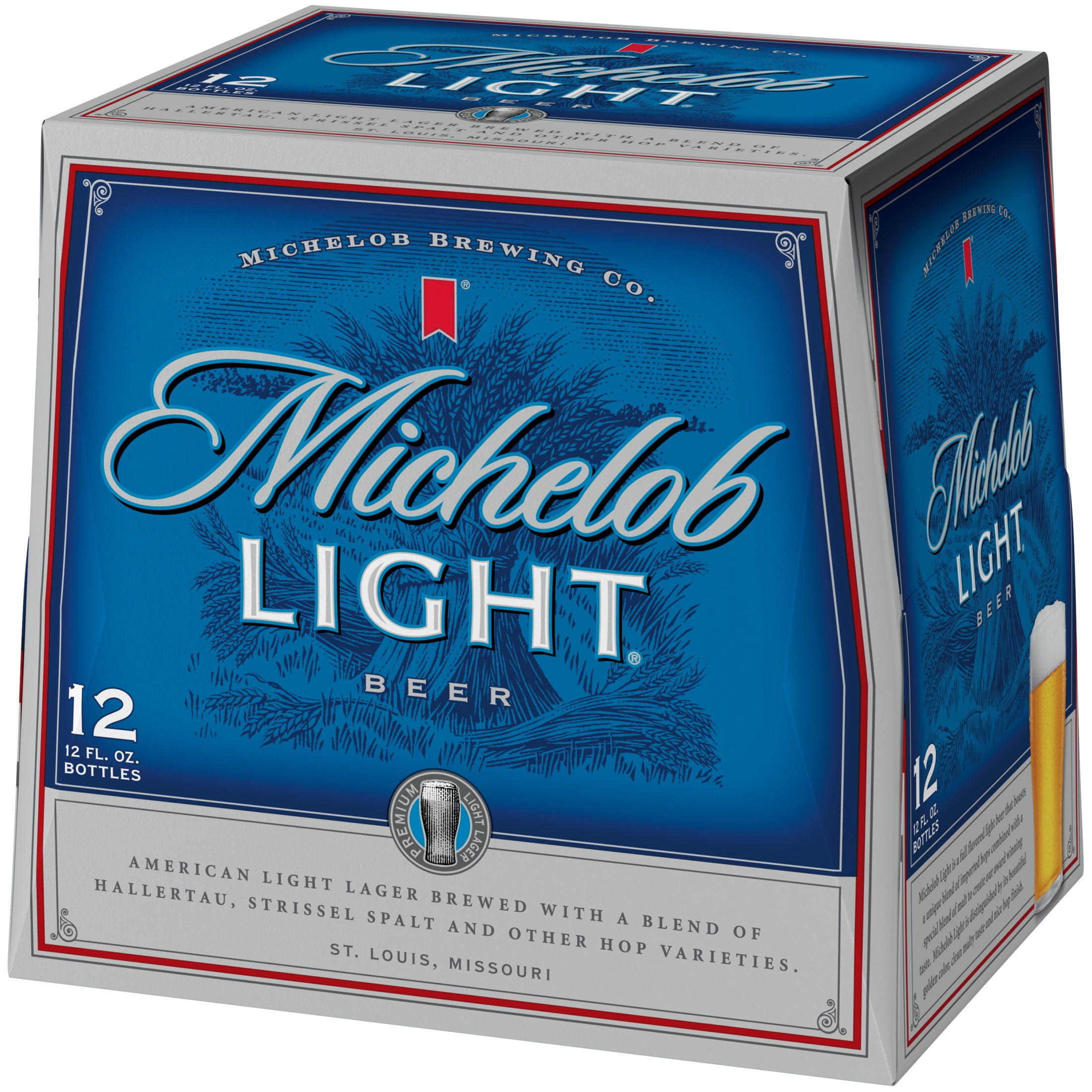 Michelob Light American Lager Beer 12 pack 12 fl oz Glass Bottles 4.3% ABV