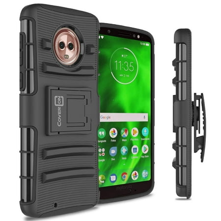 CoverON Motorola Moto G6 Case, Explorer Series Protective Holster Belt Clip Phone