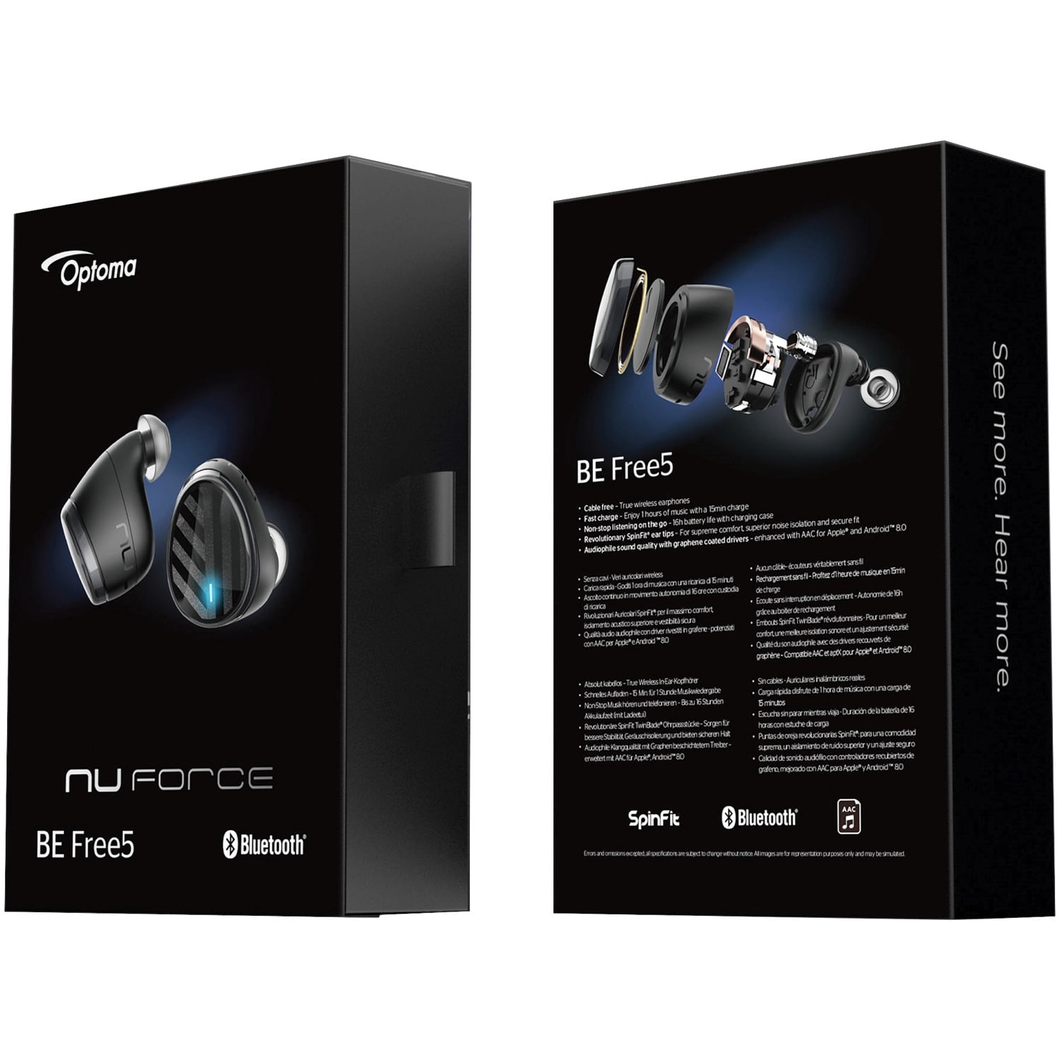 NuForce BEFREE5-BLACK BE Free5 Truly Wireless In-Ear Earbuds with 