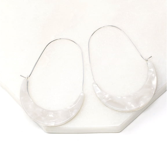 Crescent Resin Hoop Earring