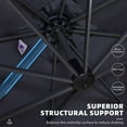 thumbnail image 6 of PURPLE LEAF 10x10 Ft Cantilever Umbrella Square Outdoor Patio Umbrella Large Offset Hanging Umbrella Aluminum Umbrella with 360°Rotation Adjustable Garden Pool Umbrella,Gray, 6 of 17