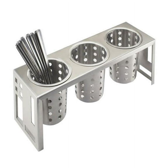 Cal Mil 1608-55 Squared Stainless Steel 3 Cylinder Display - 16 x 5.125 x 6 in.