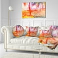 thumbnail image 3 of Designart Red Retro Palm Trees - Landscape Painting Throw Pillow - 12x20, 3 of 5