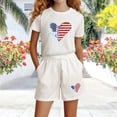 thumbnail image 4 of Amidoa Girls Summer 2 Piece Outfits Cute Floral Short Sleeve and Casual Shorts Kids Clothing Set White Size 8, 4 of 5