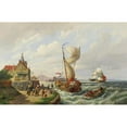 thumbnail image 2 of Pieter Christian Dommersen 18x13 Gold Ornate Wood Frame and Double Matted Museum Art Print Titled - Flushing, Holland (1912), 2 of 4