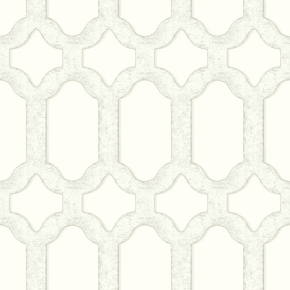 Chesapeake Chervil White Trellis Wallpaper